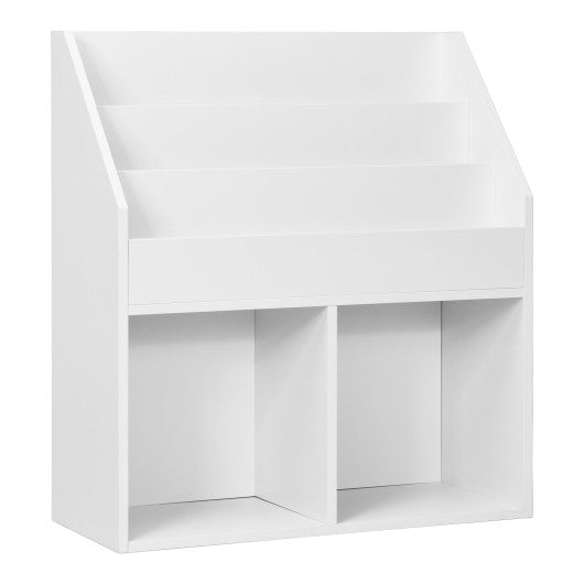 Kids Wooden Bookshelf Bookcase Children Toy Storage Cabinet Organizer-White