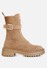 kasper suede chunky lug boots by London Rag