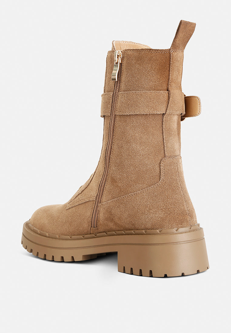 kasper suede chunky lug boots by London Rag