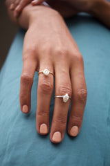 Freshwater Keshi Pearl Ring by Toasted Jewelry