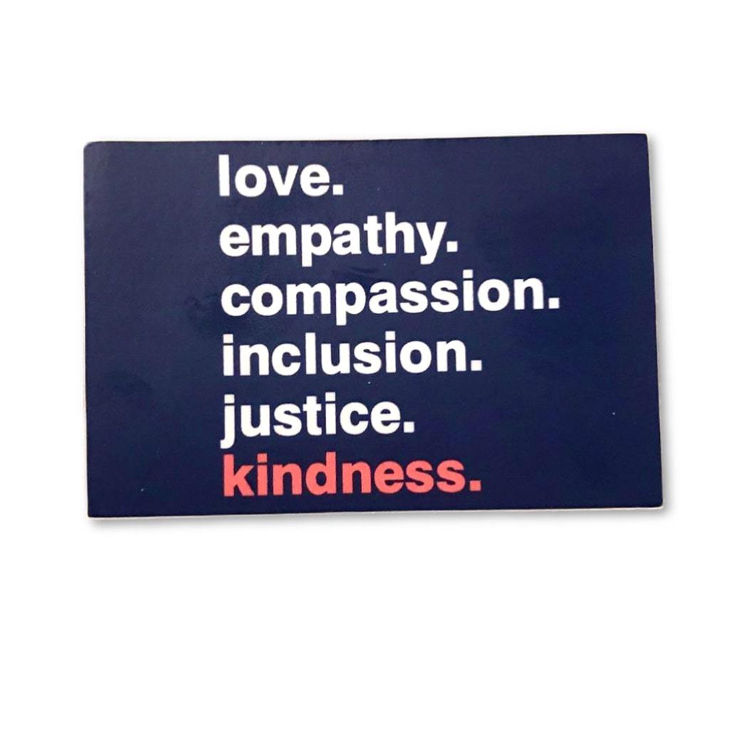 'Kindness is' Navy Sticker by Kind Cotton