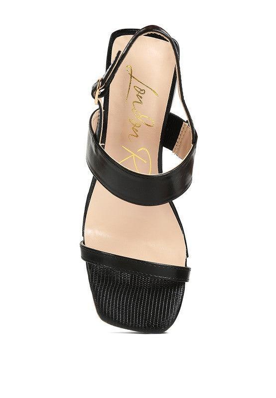 KIRK Elasticated Gussets Block Heel Sandals - Vysn