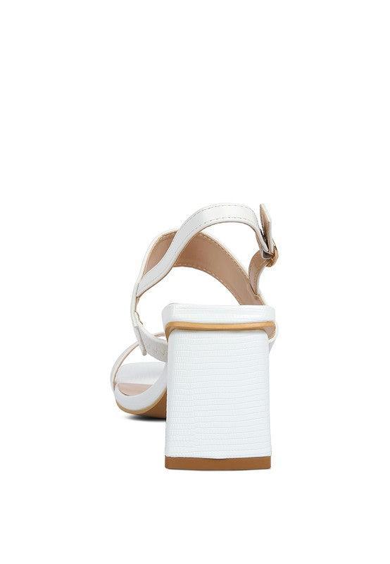 KIRK Elasticated Gussets Block Heel Sandals - Vysn