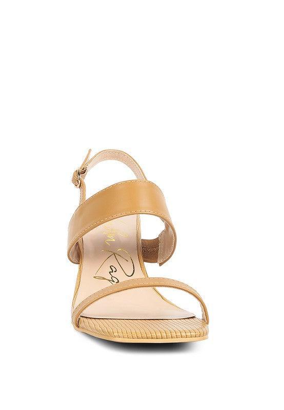 KIRK Elasticated Gussets Block Heel Sandals - Vysn