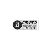 Crypto Accepted Here Bubble-free stickers by Proud Libertarian