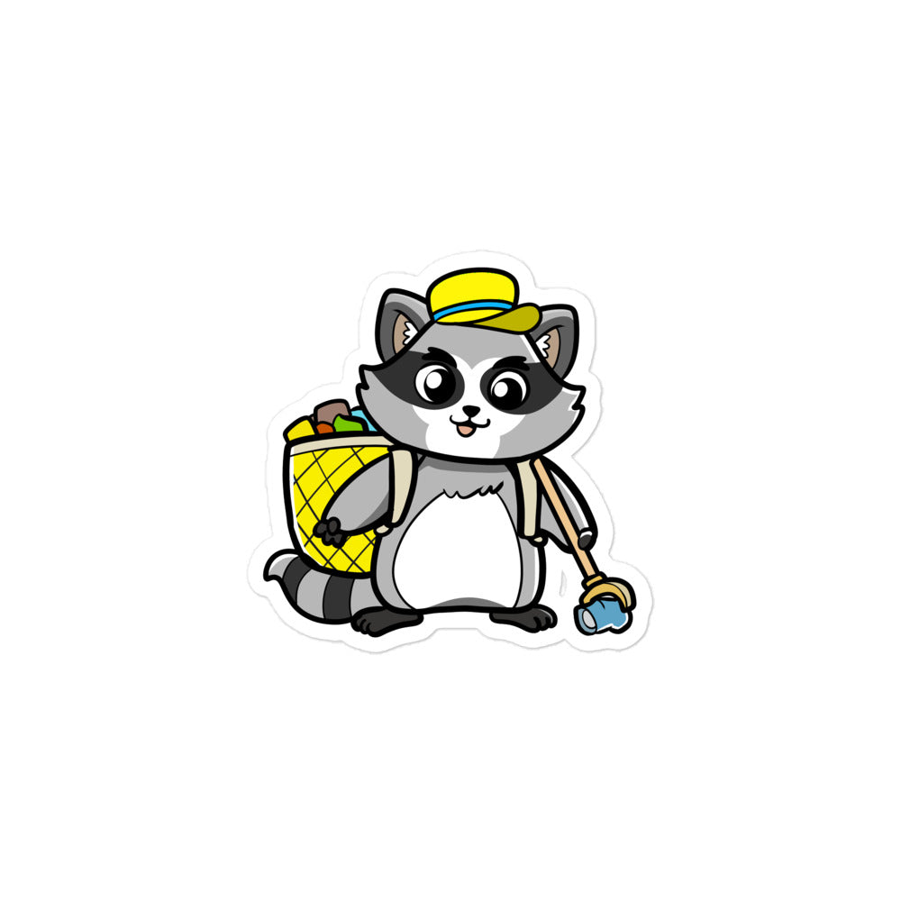 Trash Panda Cartoon Voluntary Raccoon Bubble-free stickers by Proud Libertarian