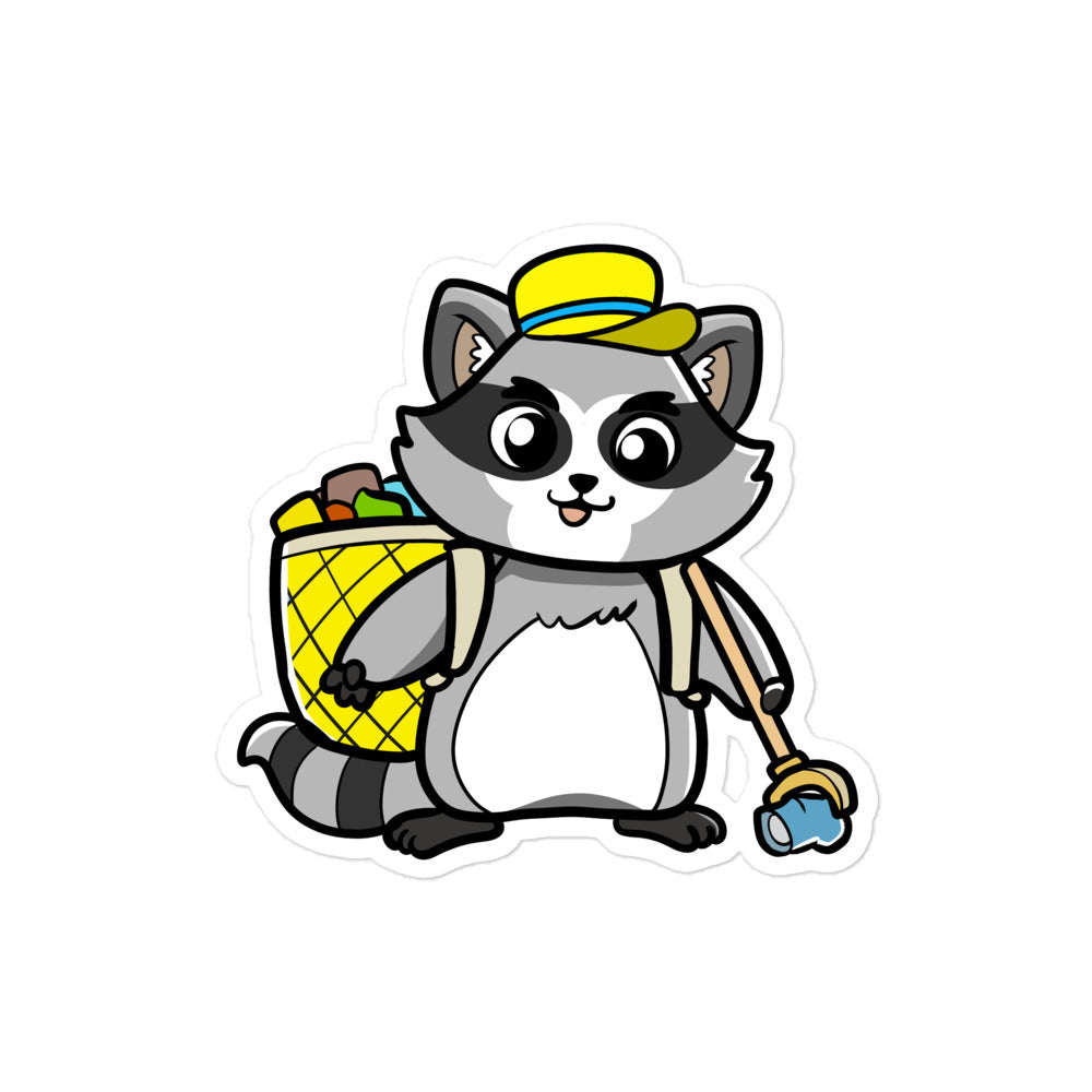 Trash Panda Cartoon Voluntary Raccoon Bubble-free stickers by Proud Libertarian