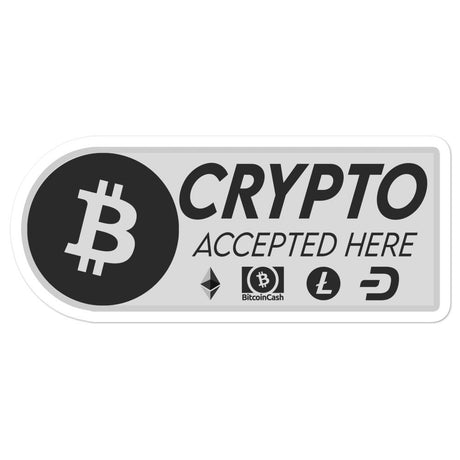 Crypto Accepted Here Bubble-free stickers by Proud Libertarian