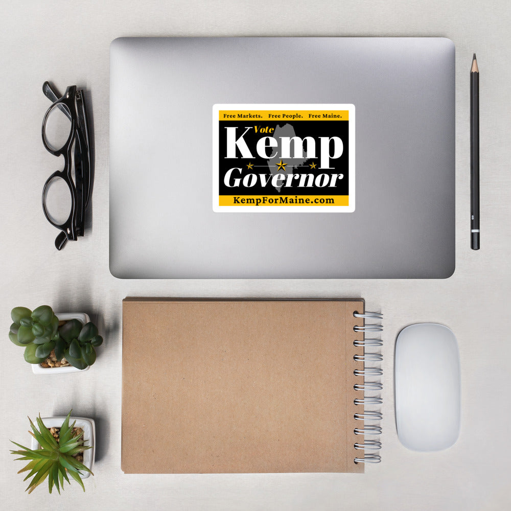 Kemp for Maine Bubble-free stickers by Proud Libertarian