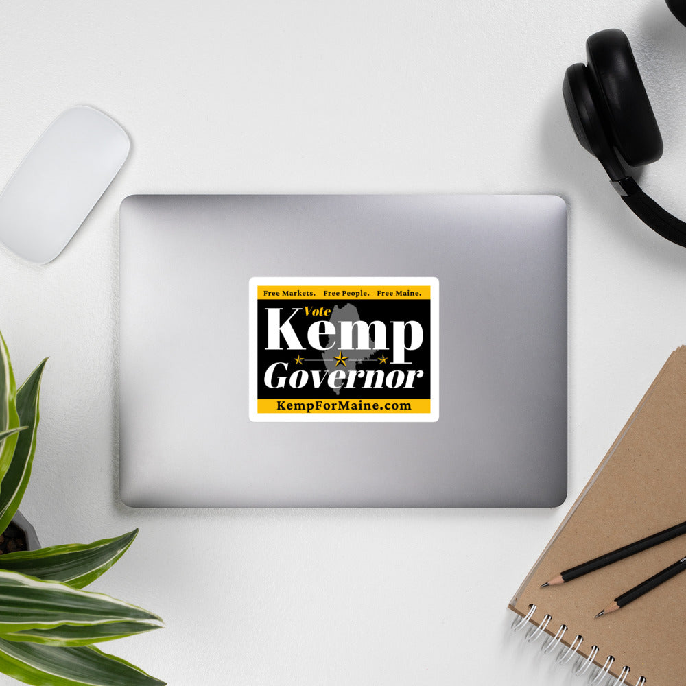 Kemp for Maine Bubble-free stickers by Proud Libertarian