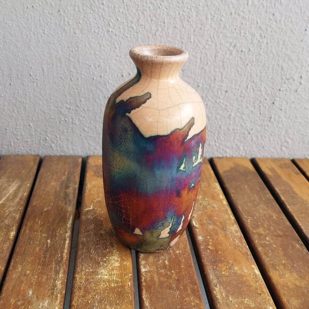 Koban Ceramic Raku Pottery Vase with Water Tube by RAAQUU