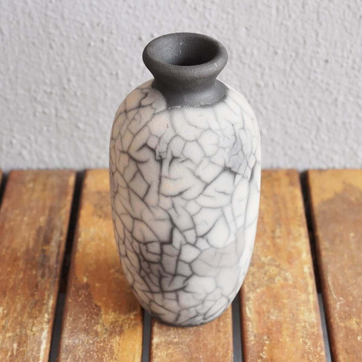 Koban Ceramic Raku Pottery Vase with Water Tube by RAAQUU