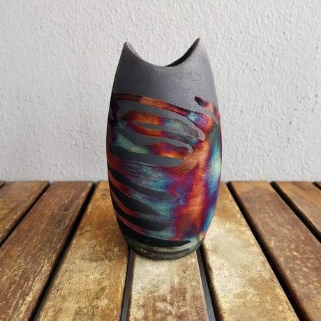 Koi Ceramic Raku Pottery Vase by RAAQUU