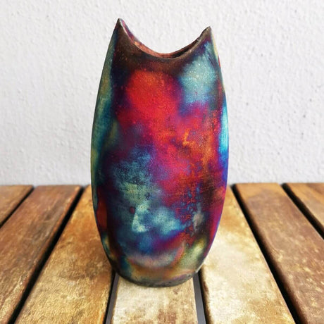 Koi Ceramic Raku Pottery Vase by RAAQUU