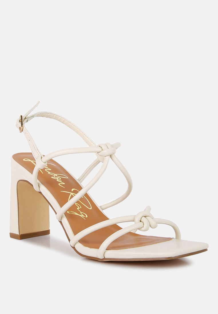 kralor knotted strap italian block heel sandals by London Rag