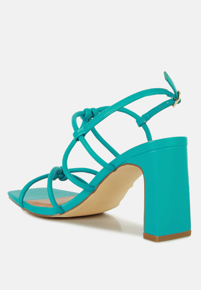 kralor knotted strap italian block heel sandals by London Rag