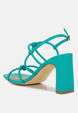 kralor knotted strap italian block heel sandals by London Rag