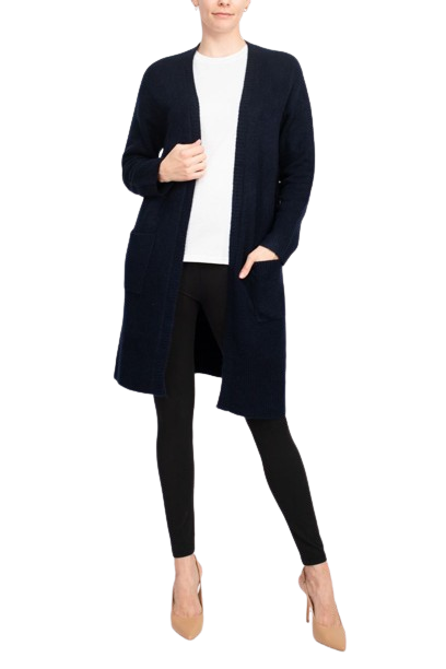 Velvet Heart Open Front Long Sleeve Ribbed Cuffs and Hem Knit Oversize Cardigan with Pockets by Curated Brands