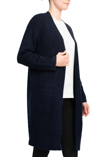 Velvet Heart Open Front Long Sleeve Ribbed Cuffs and Hem Knit Oversize Cardigan with Pockets by Curated Brands