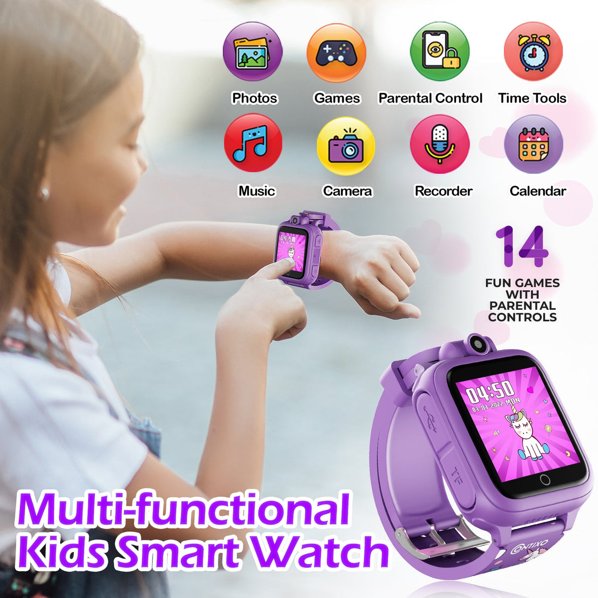 Contixo K102 10" Kids Tablet with Stylus and Smart Watch Bundle by Contixo