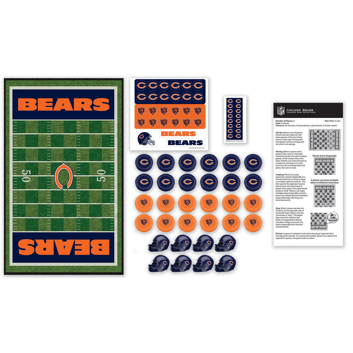 Chicago Bears Checkers Board Game by MasterPieces Puzzle Company INC