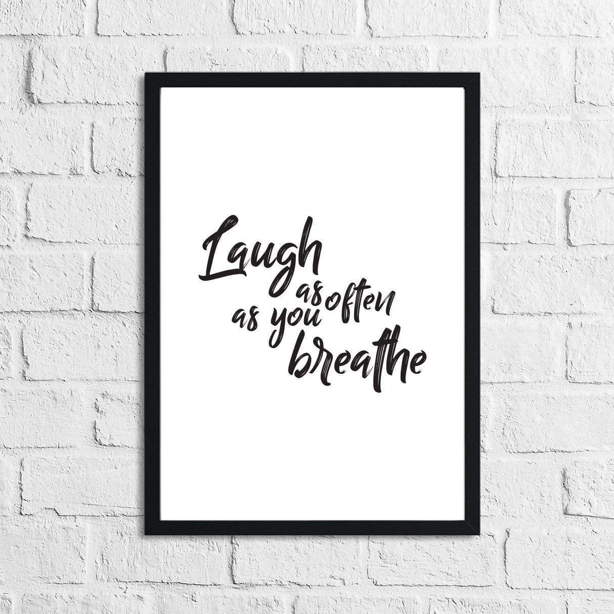 Laugh As Often As You Breathe Simple Wall Decor Quote Print by WinsterCreations™ Official Store