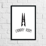 Laundry Room Peg Simple Wall Decor Print by WinsterCreations™ Official Store