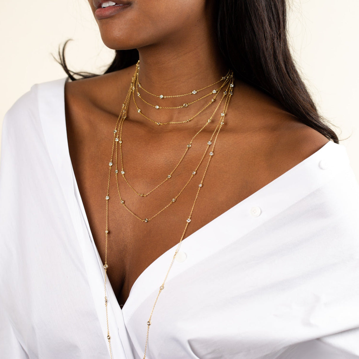 Diamond by the Yard Necklace by By Adina Eden