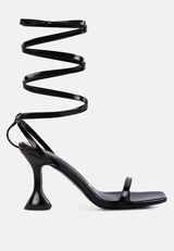 lewk strappy tie up spool heel sandals by London Rag