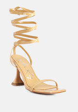 lewk strappy tie up spool heel sandals by London Rag