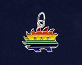 Charm: Libertarian Rainbow LGBTQ Porcupine  (with Keychain or Jewelry included) by Proud Libertarian