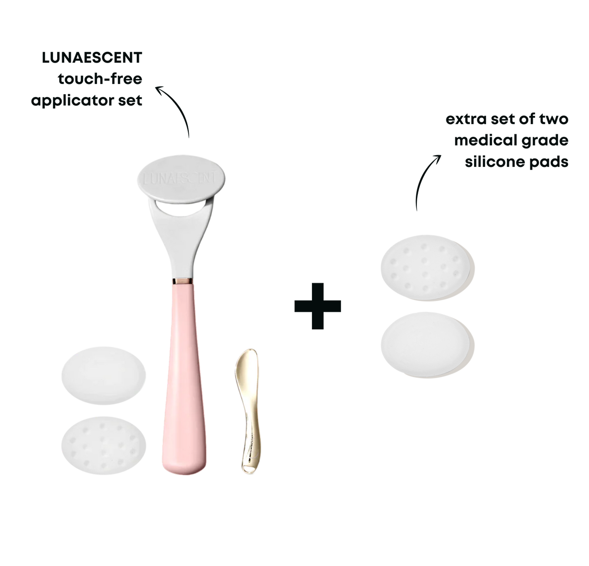 LUNAESCENT Touch-Free Applicator Set + One Set of Silicone Pads by LUNAESCENT