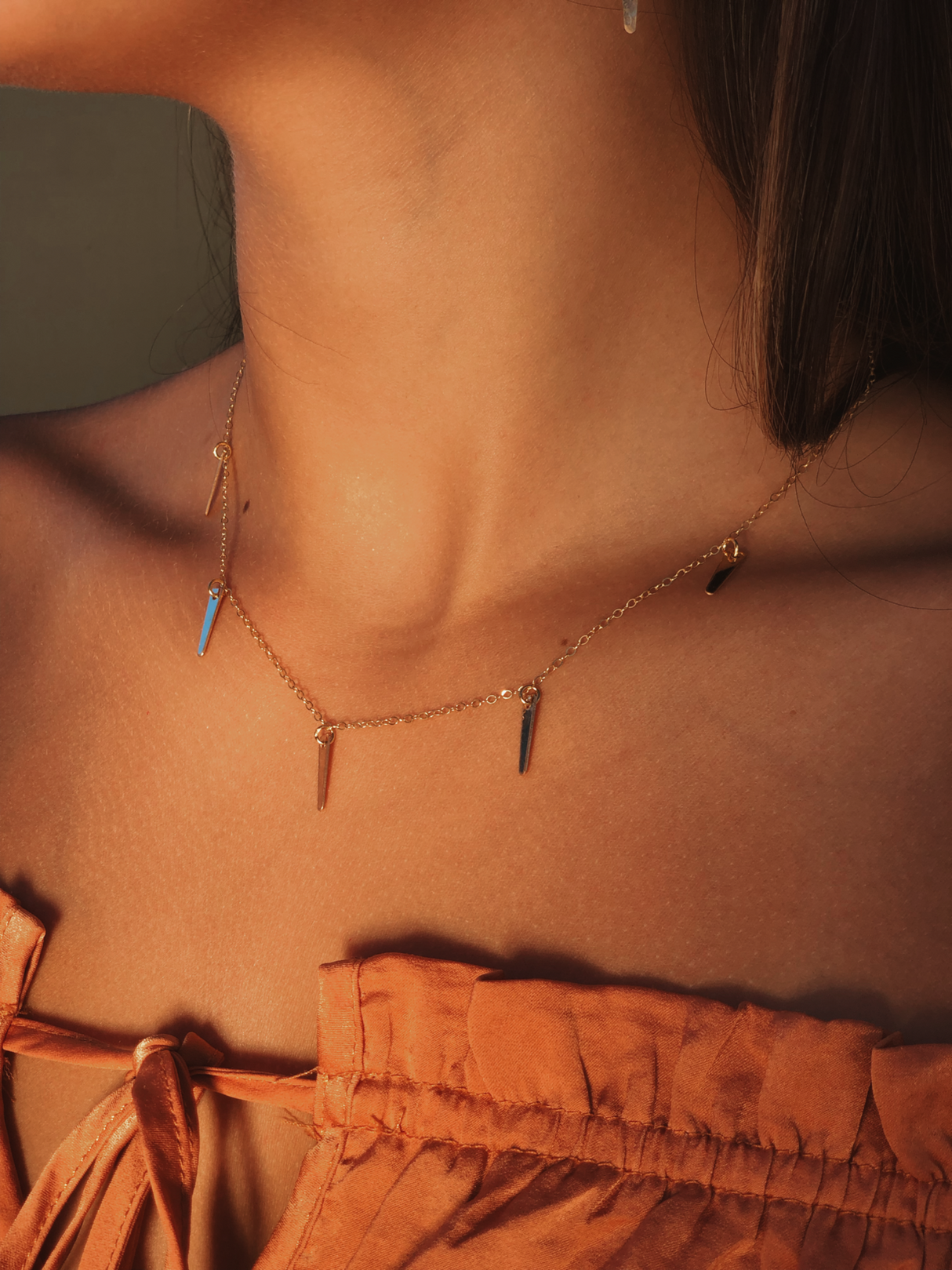 Dainty Lil Spike Choker to Necklace by Toasted Jewelry