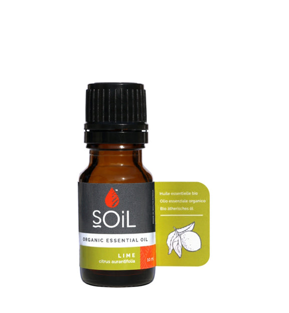 Organic Lime Essential Oil (Citrus Aurantifolia) 10ml by SOiL Organic Aromatherapy and Skincare