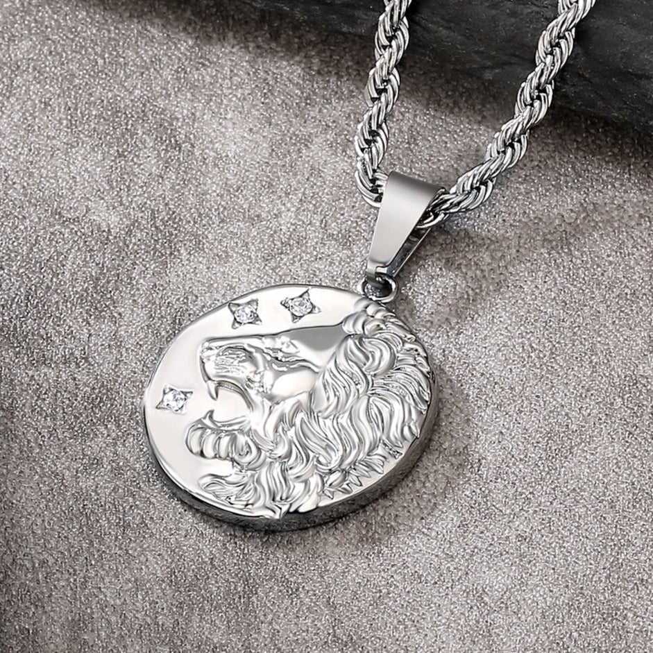 Lion Head Coin Pendant Necklace by Bling Proud | Urban Jewelry Online Store