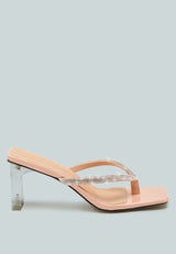 litchi rhinestone embellished strap sandals by London Rag