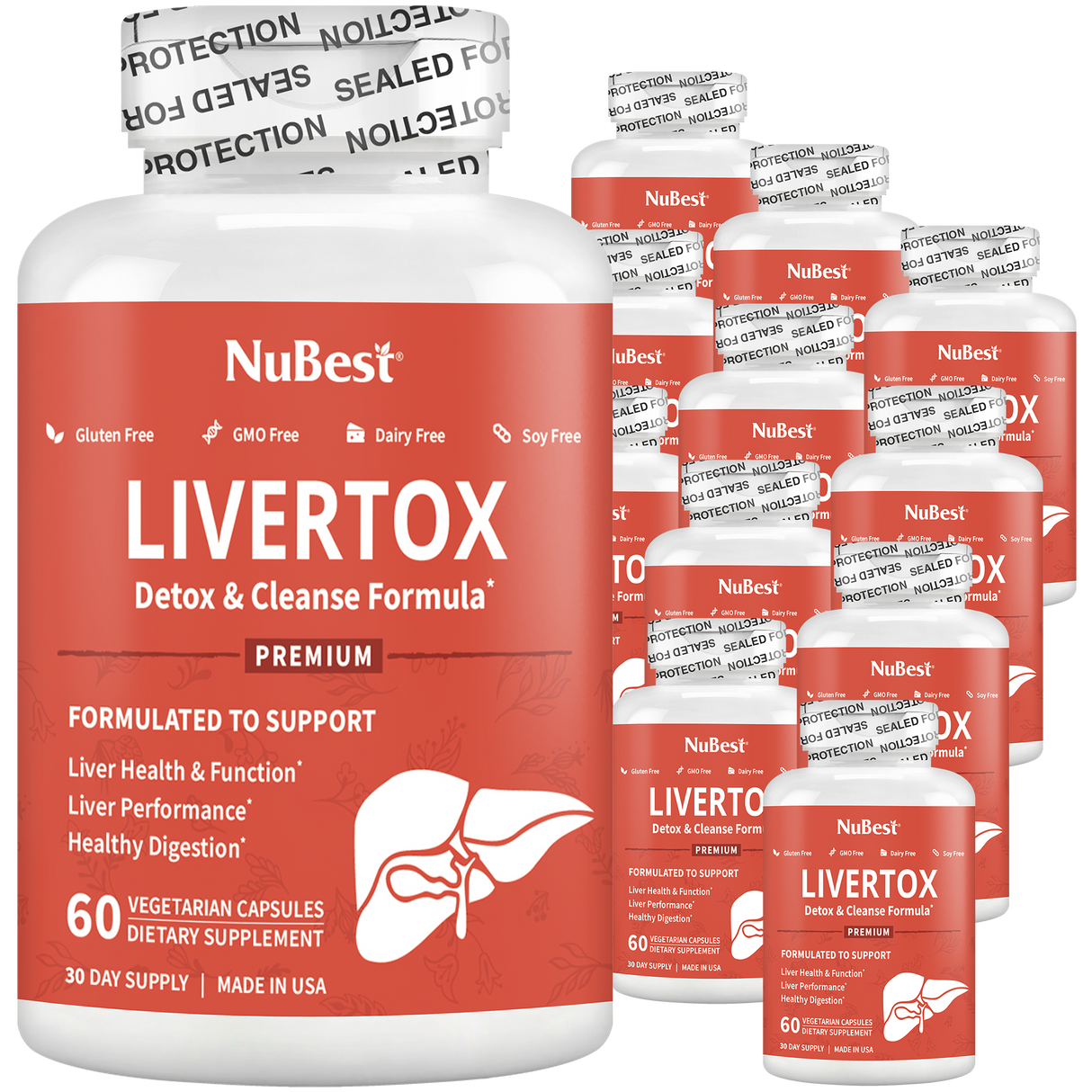 LiverTox, Advanced Formula for Liver Detox, Cleanse & Digestion, 60 Vegan Capsules by NuBest Nutrition®