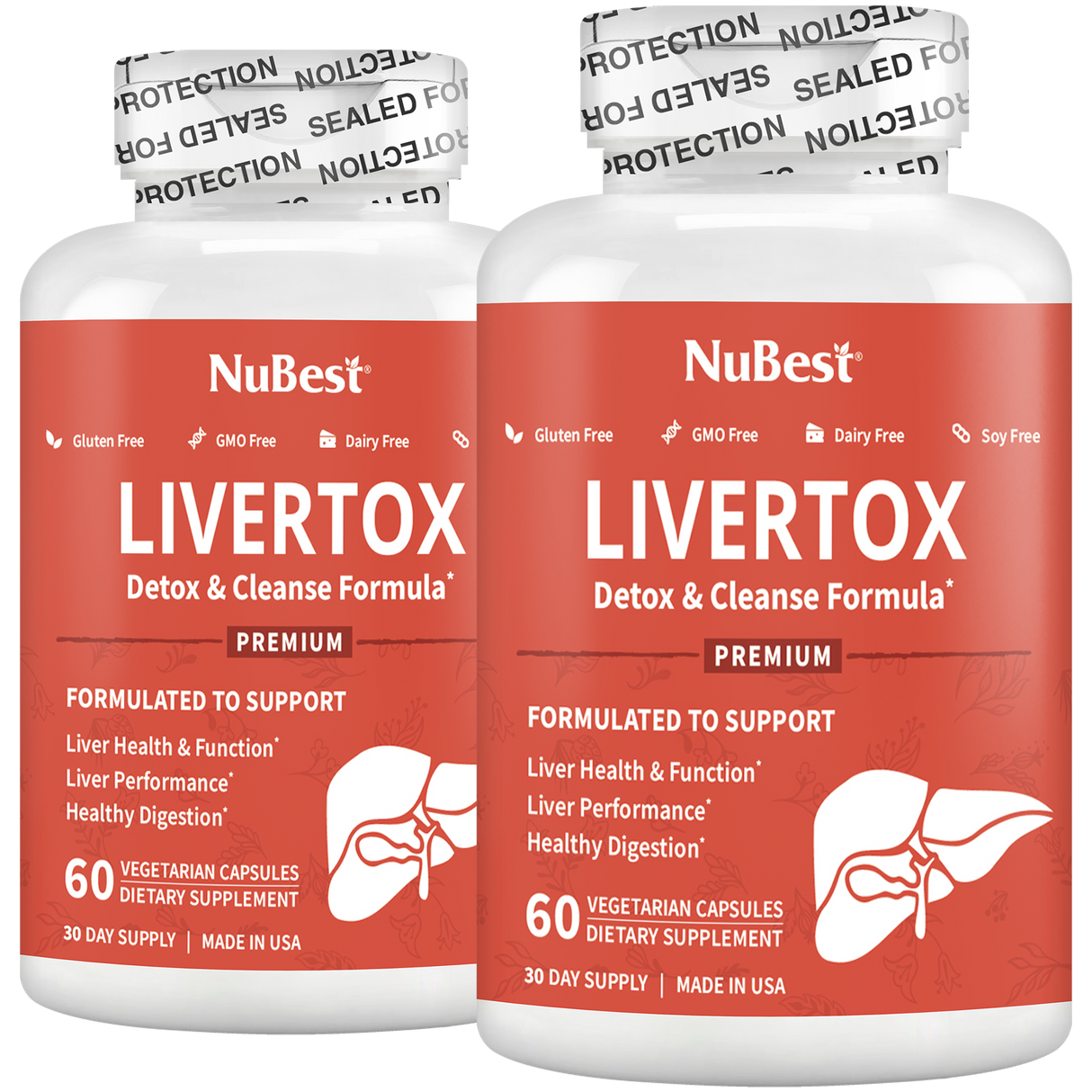 LiverTox, Advanced Formula for Liver Detox, Cleanse & Digestion, 60 Vegan Capsules by NuBest Nutrition®