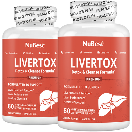 LiverTox, Advanced Formula for Liver Detox, Cleanse & Digestion, 60 Vegan Capsules by NuBest Nutrition®