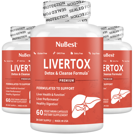 LiverTox, Advanced Formula for Liver Detox, Cleanse & Digestion, 60 Vegan Capsules by NuBest Nutrition®