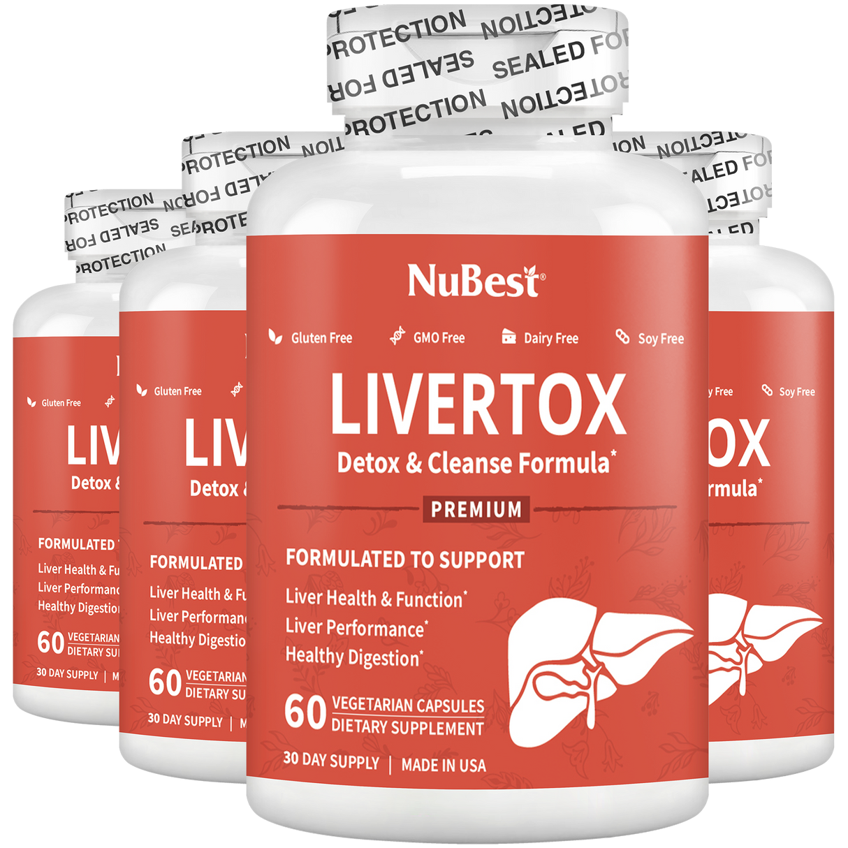 LiverTox, Advanced Formula for Liver Detox, Cleanse & Digestion, 60 Vegan Capsules by NuBest Nutrition®