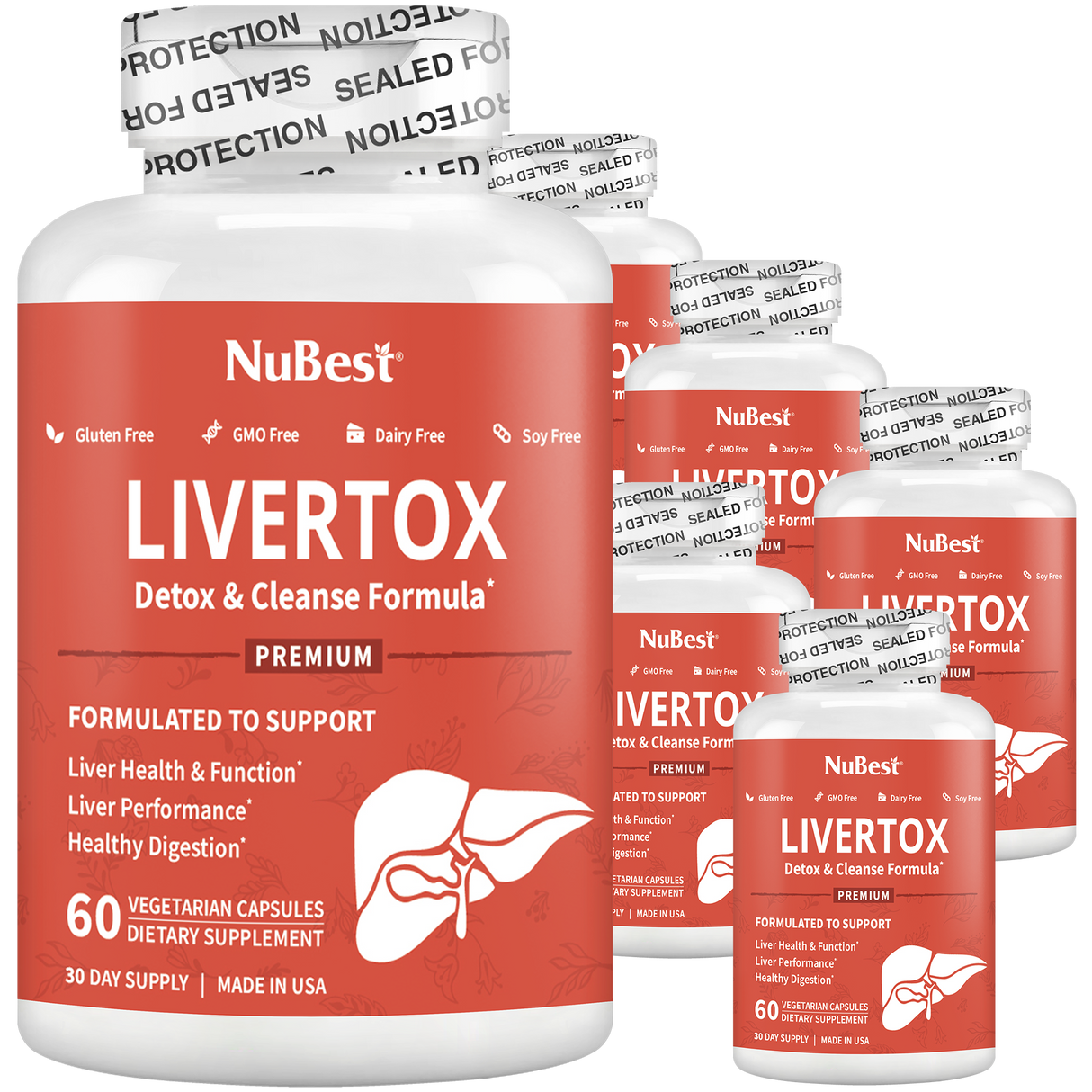 LiverTox, Advanced Formula for Liver Detox, Cleanse & Digestion, 60 Vegan Capsules by NuBest Nutrition®