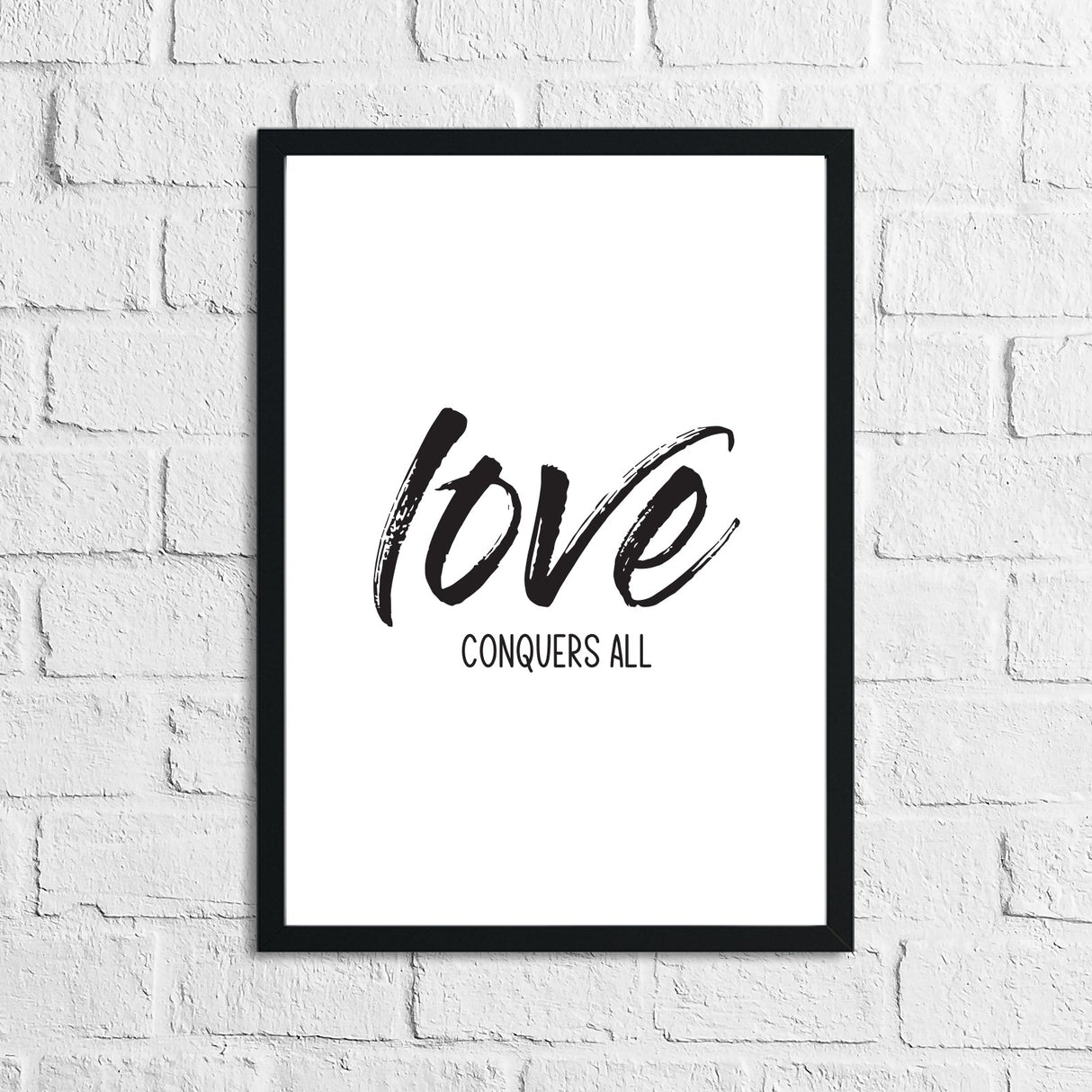 Love Conquers All Brush Wall Decor Bedroom Print by WinsterCreations™ Official Store