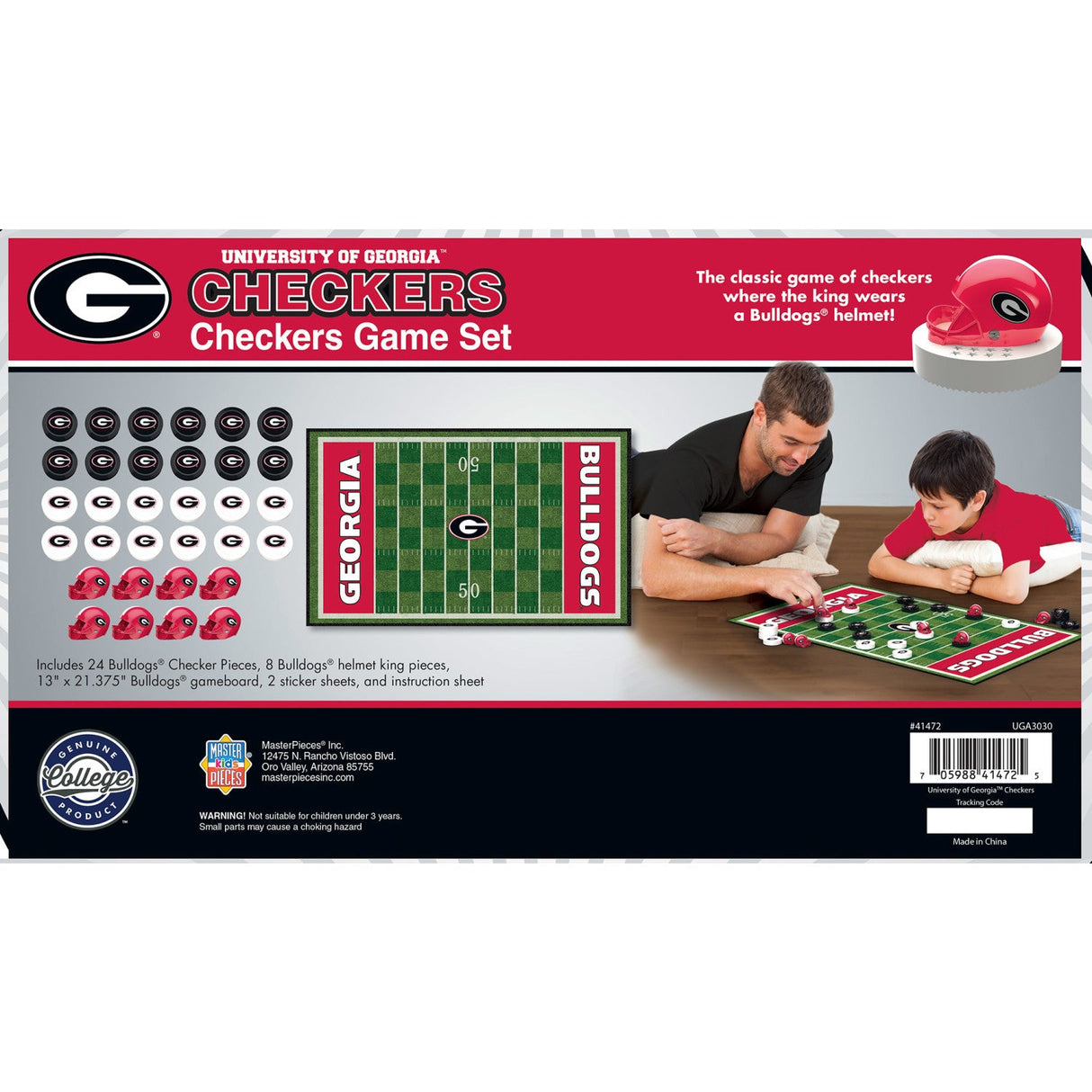 Georgia Bulldogs Checkers Board Game by MasterPieces Puzzle Company INC