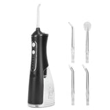 Portable Water Dental Flosser Cordless Rechargeable Dental Oral Irrigator IPX7 Waterproof Teeth Cleaner with 4 Modes 4 Nozzles 10.15oz