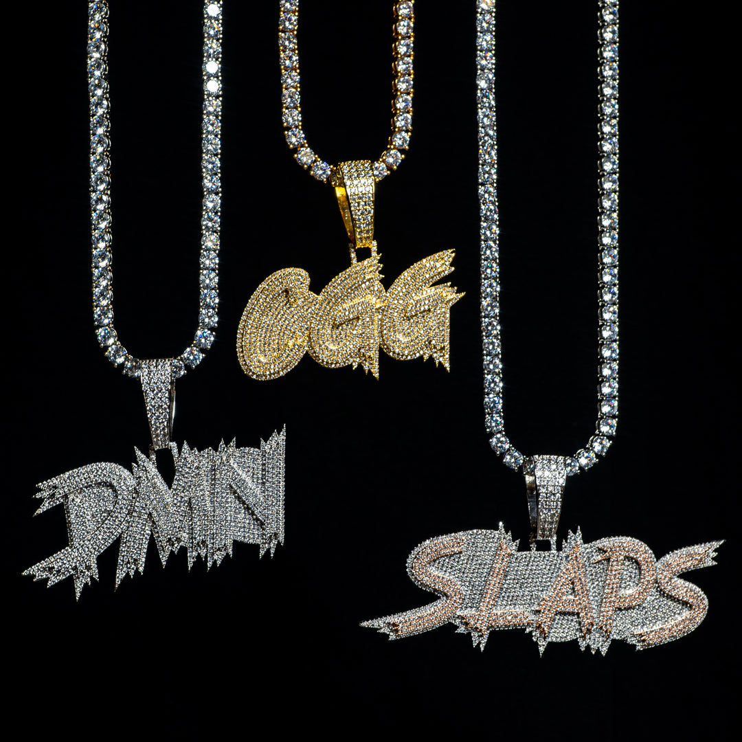 Custom Iced Jagged Letter Pendant by Custom Gold Grillz