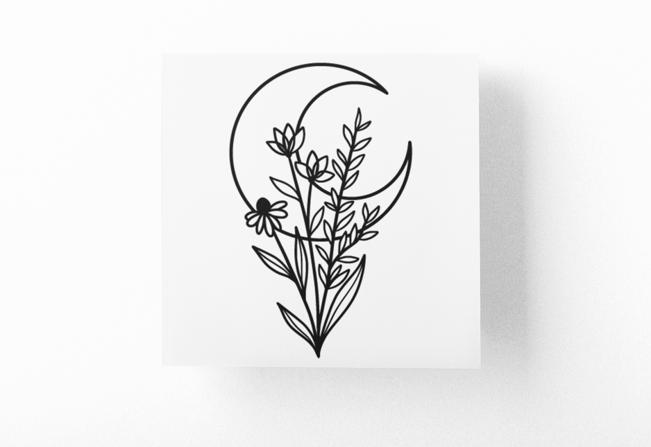 Floral Moon 3 Boho Sticker by WinsterCreations™ Official Store