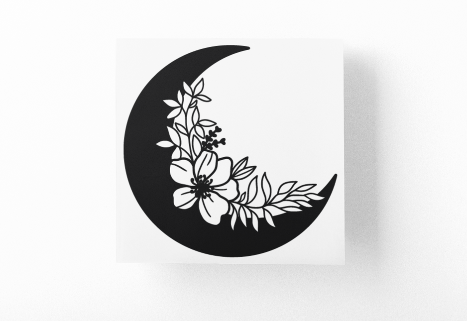 Floral Moon 2 Boho Sticker by WinsterCreations™ Official Store