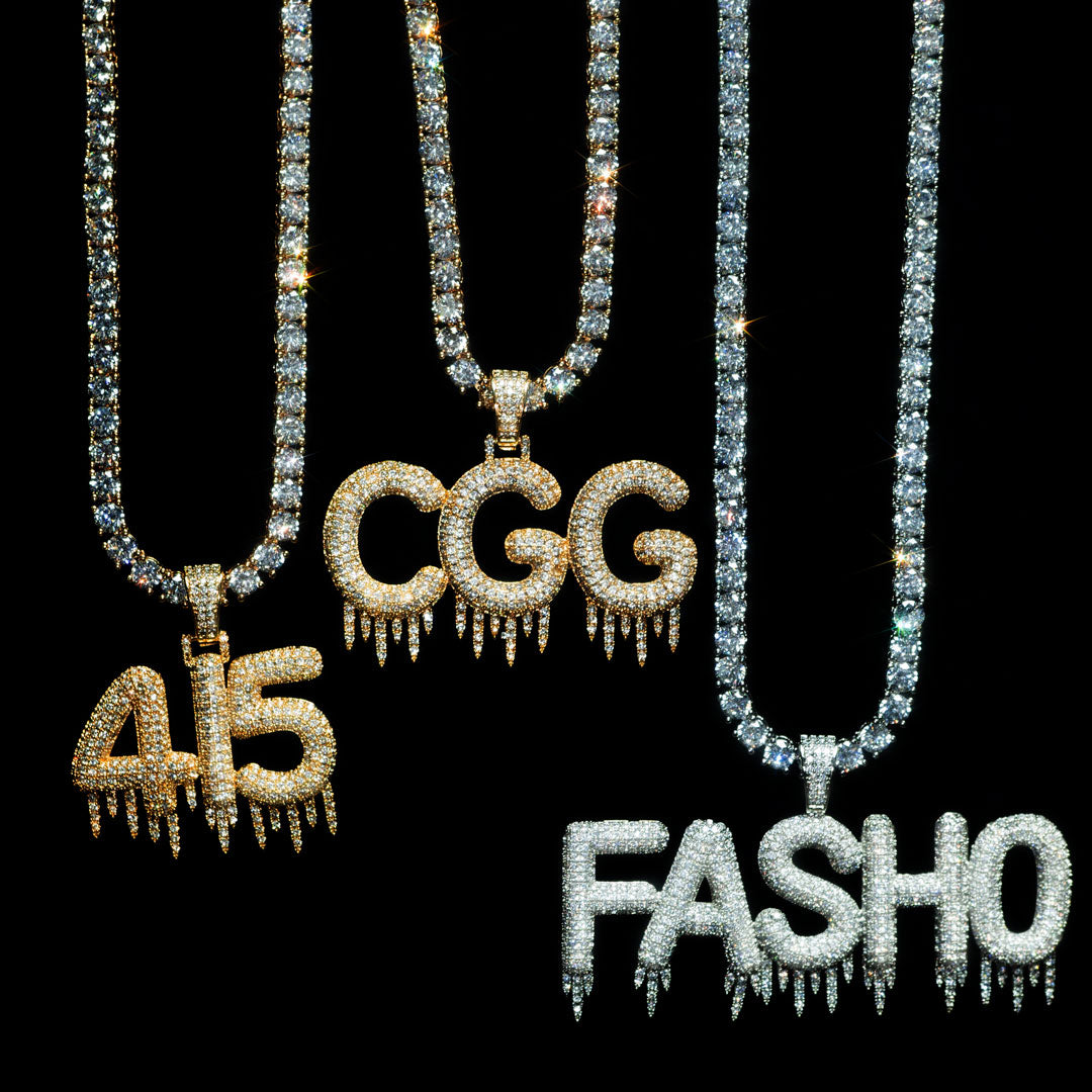 Custom Iced Letter Drip Pendant by Custom Gold Grillz