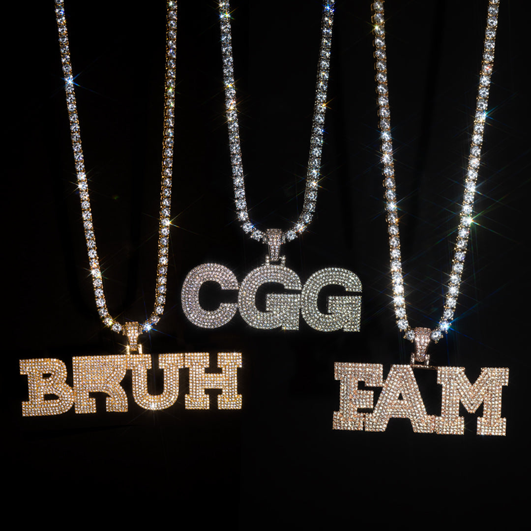 Custom Iced Varsity Letter Pendant by Custom Gold Grillz